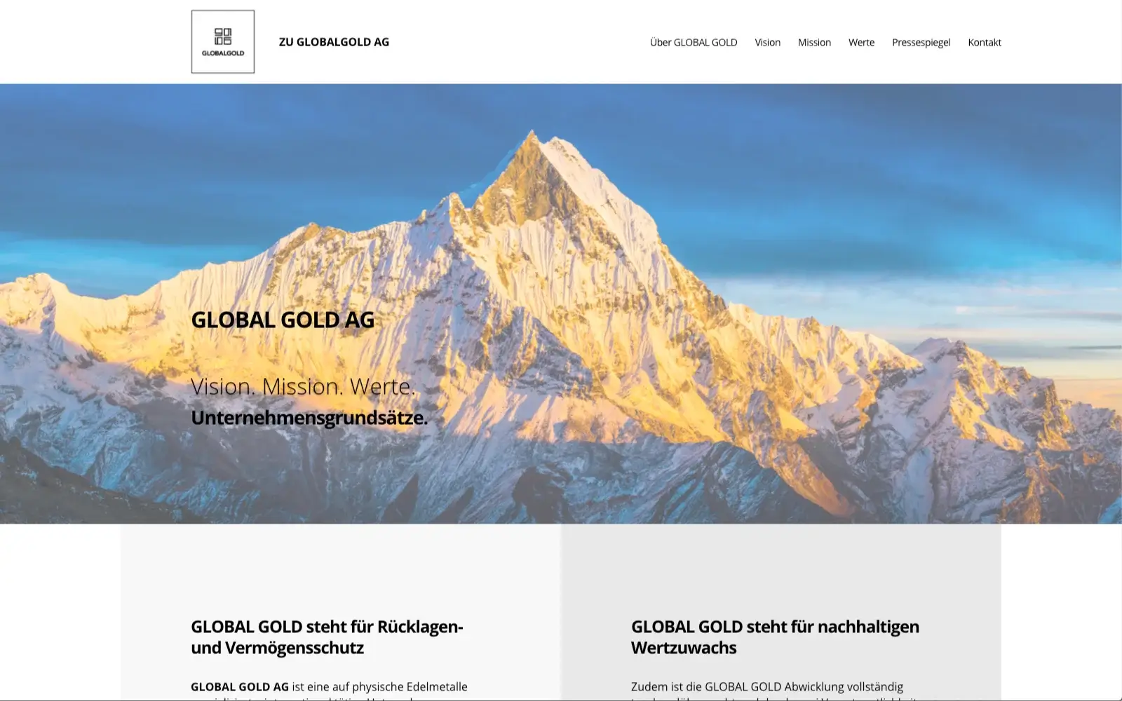 Global Gold AG – Leitbild